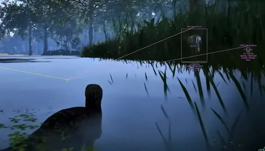 The Isle water-edge ESP showing deer, boar and frog targets